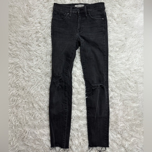 Madewell Women’s Petite 9" Mid-Rise Skinny Jeans in Black Sea Size 24 Small - Picture 4 of 11